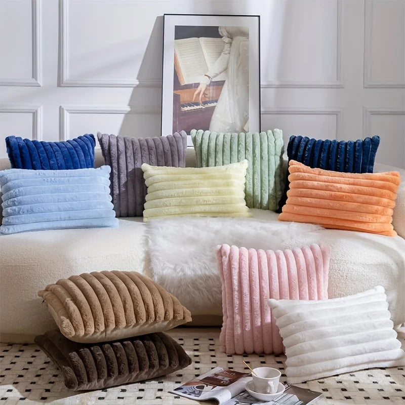 1pc Stripe Corduroy Pillow Case,Creative Home Fabric