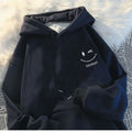Unisex Funny Smiley Hoodie – Heavyweight Loose Cashmere Pullover