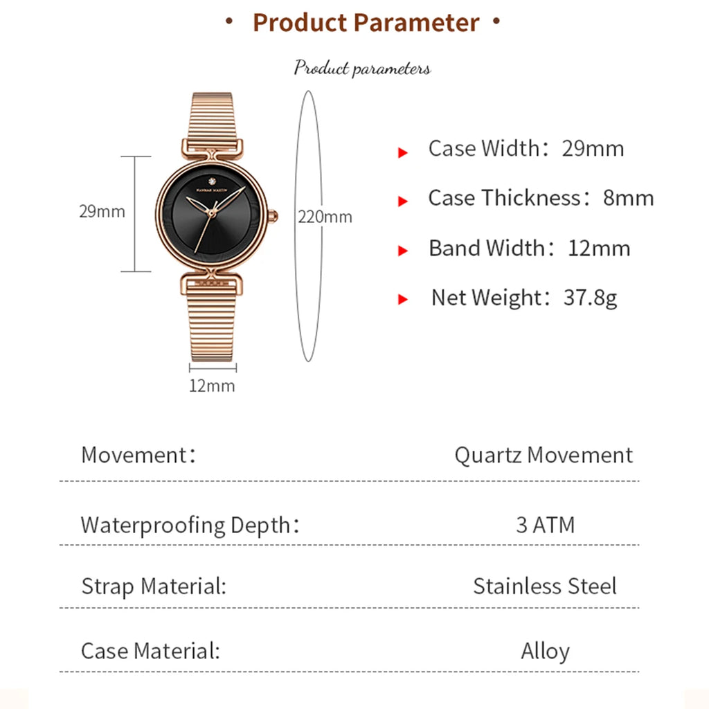 Waterproof Women Fashion Stainless Steel Watch