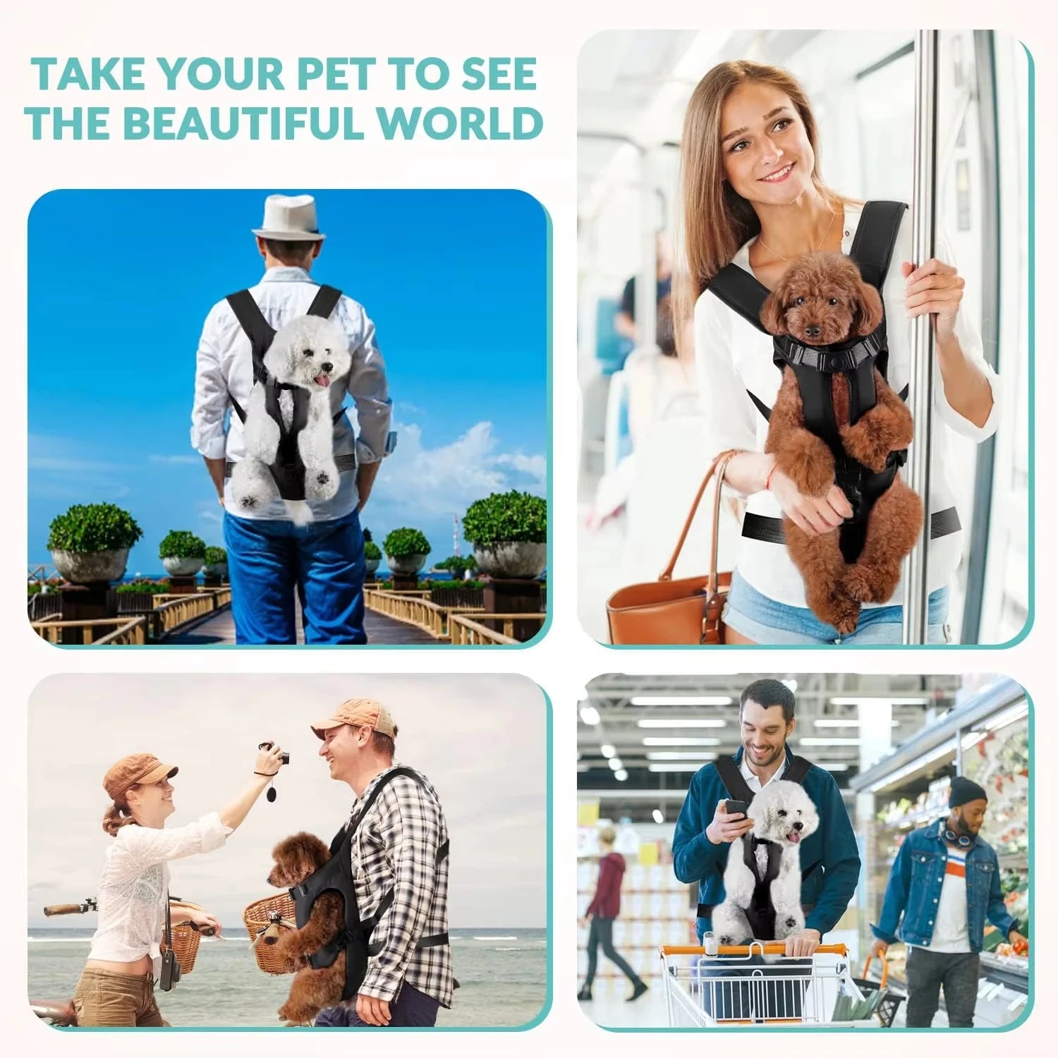 Premium Adjustable Hands-Free Dog Carrier Backpack – Front-Style, Comfortable & Portable