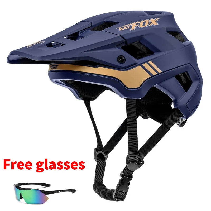 BATFOX Unisex MTB Bike Helmet – Matte Black Cycling Helmet