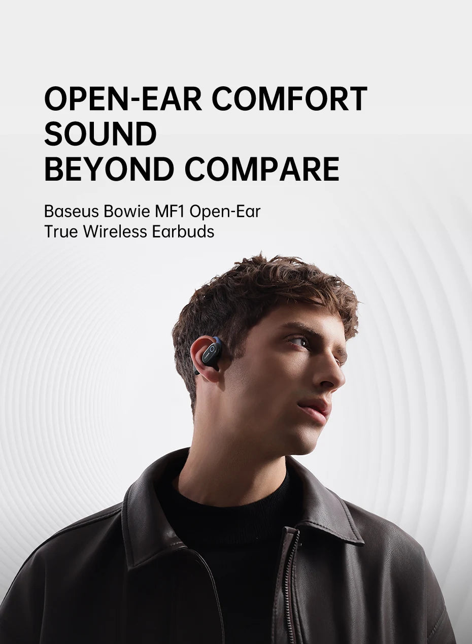 Baseus Bowie MF1 / Eli 15i Fit Open-Ear Wireless Earphones – Bluetooth 5.4, Earhooks, 60H Playtime