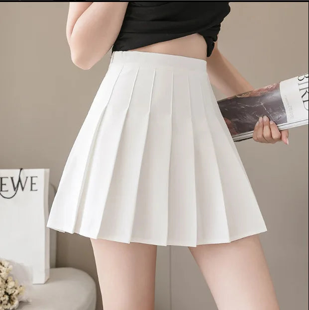 Kawaii Pink Plaid Pleated Mini Skirt (High-Waist Japanese School Style)