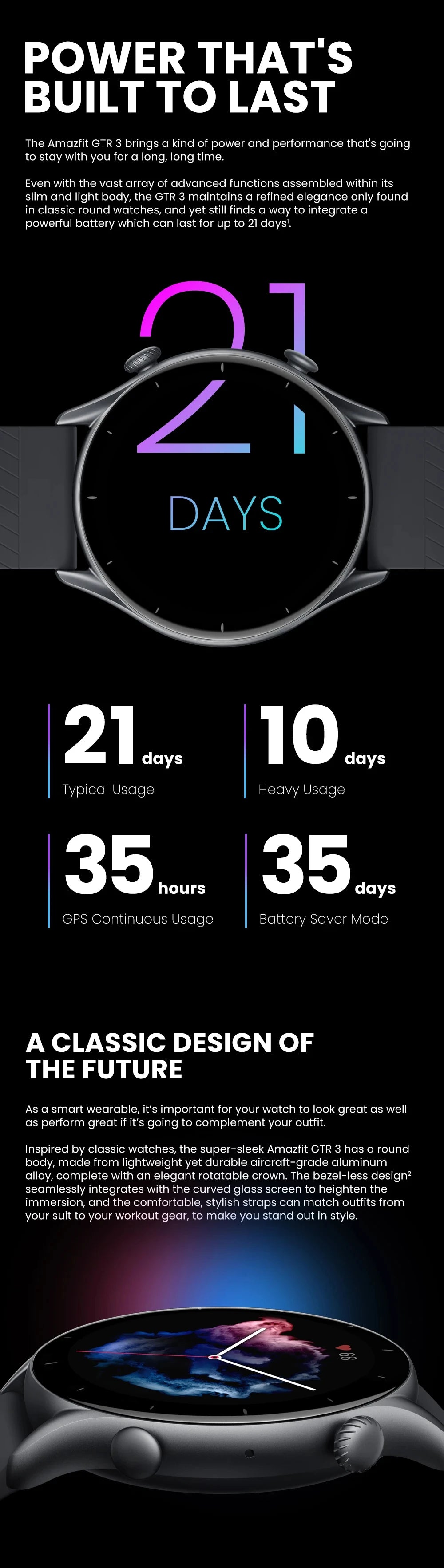 Amazfit GTR 3 Smart Watch – Alexa Built-in, 21-Day Battery