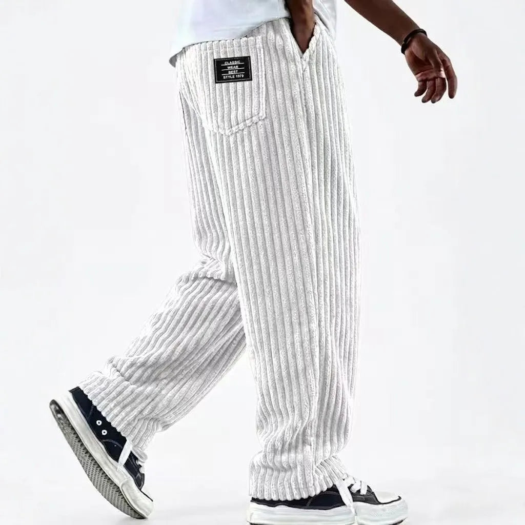 Men’s Retro Striped Corduroy Pants