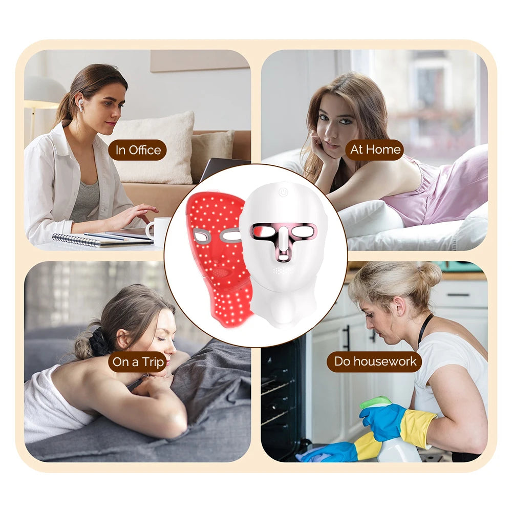 7 Colors LED Lifting Rechargeable Face Neck Mask