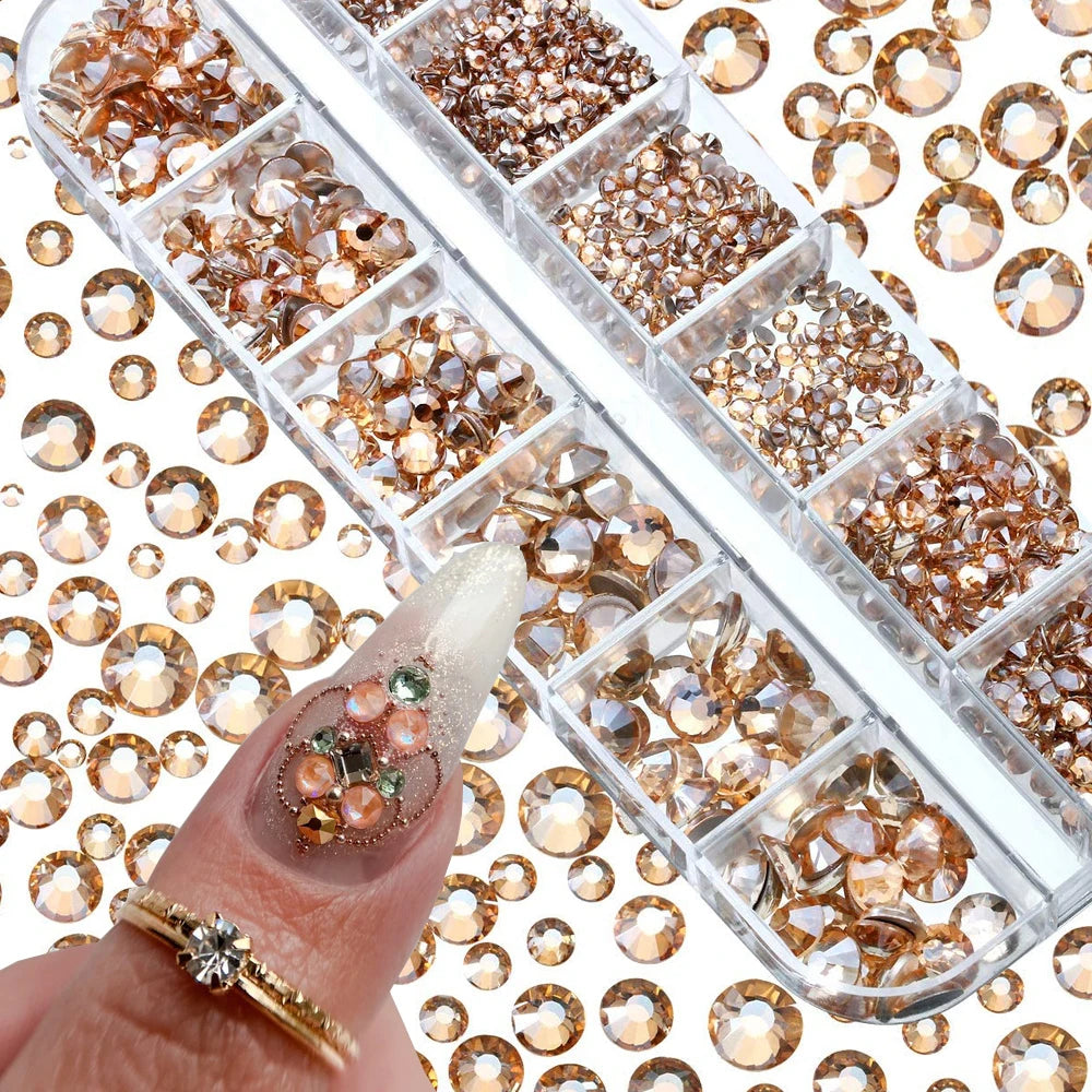 12Gird 3D Glass Crystal Nail Art