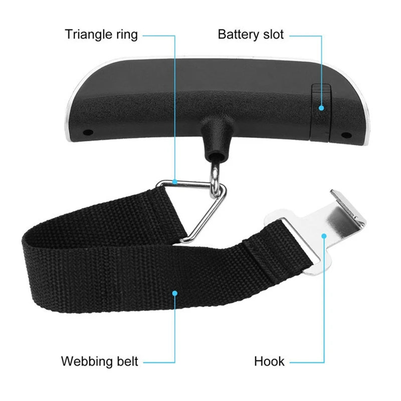 Portable Scale Digital LCD Display 110lb/50kg Electronic Luggage Hanging Suitcase