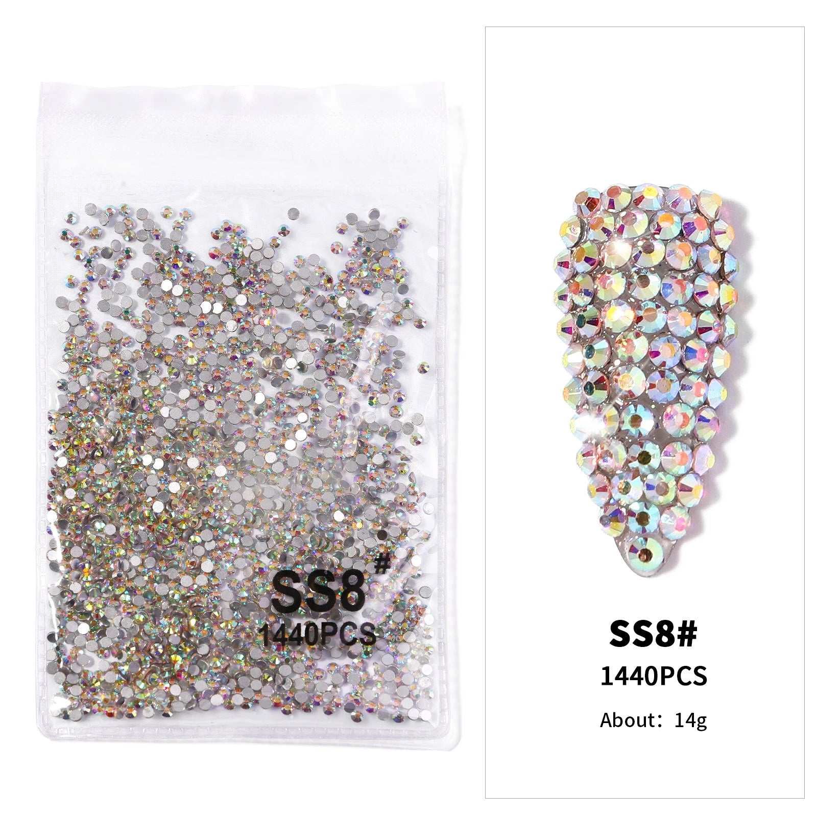 12Gird 3D Glass Crystal Nail Art