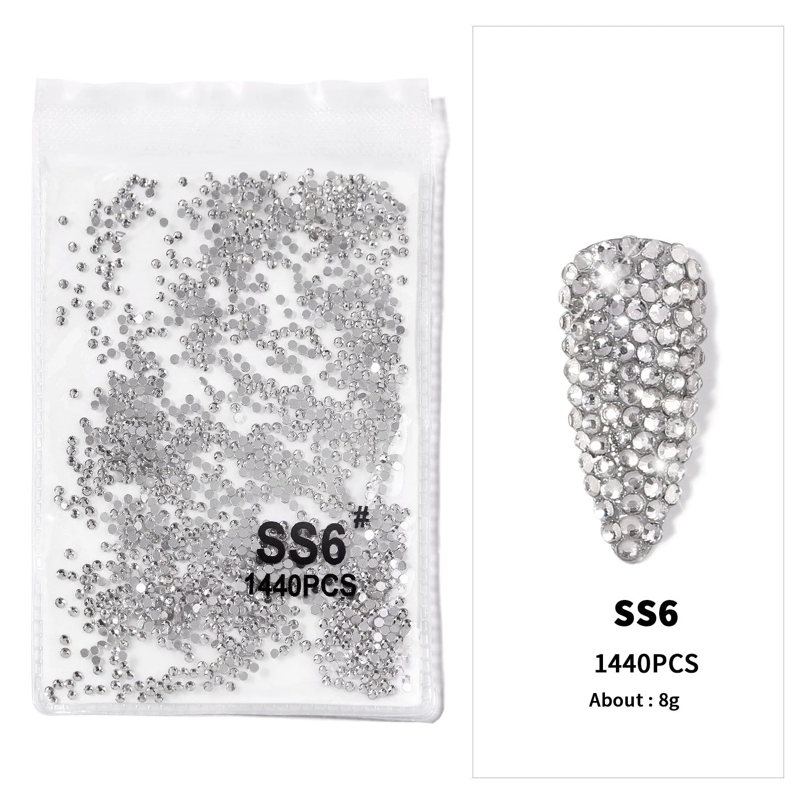 12Gird 3D Glass Crystal Nail Art