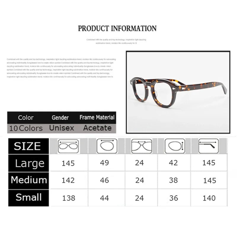 Johnny Depp Style Men's  Glasses Transparent Lens