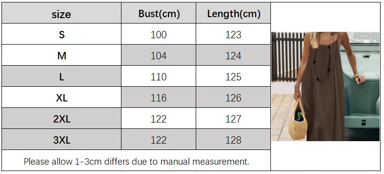 Women's Loose-Fit Spaghetti Strap Casual Summer Home Dress