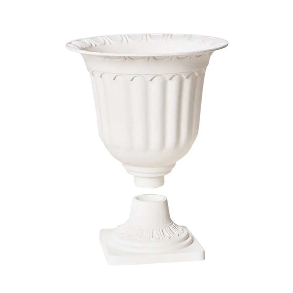 2pcs White Plastic Containers Flowerpot Roman Wedding