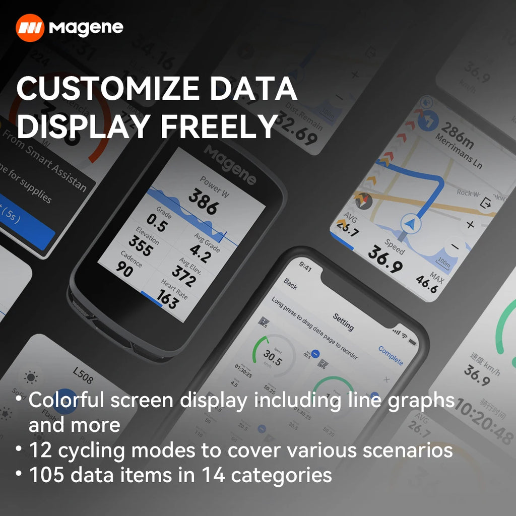 Magene C506 GPS Bike Computer – 2.4" Digital Odometer with Navigation, WiFi & Bluetooth