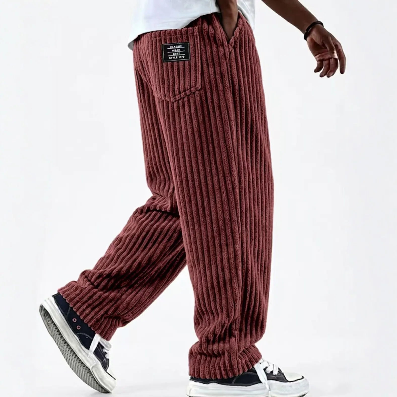 Men’s Retro Striped Corduroy Pants
