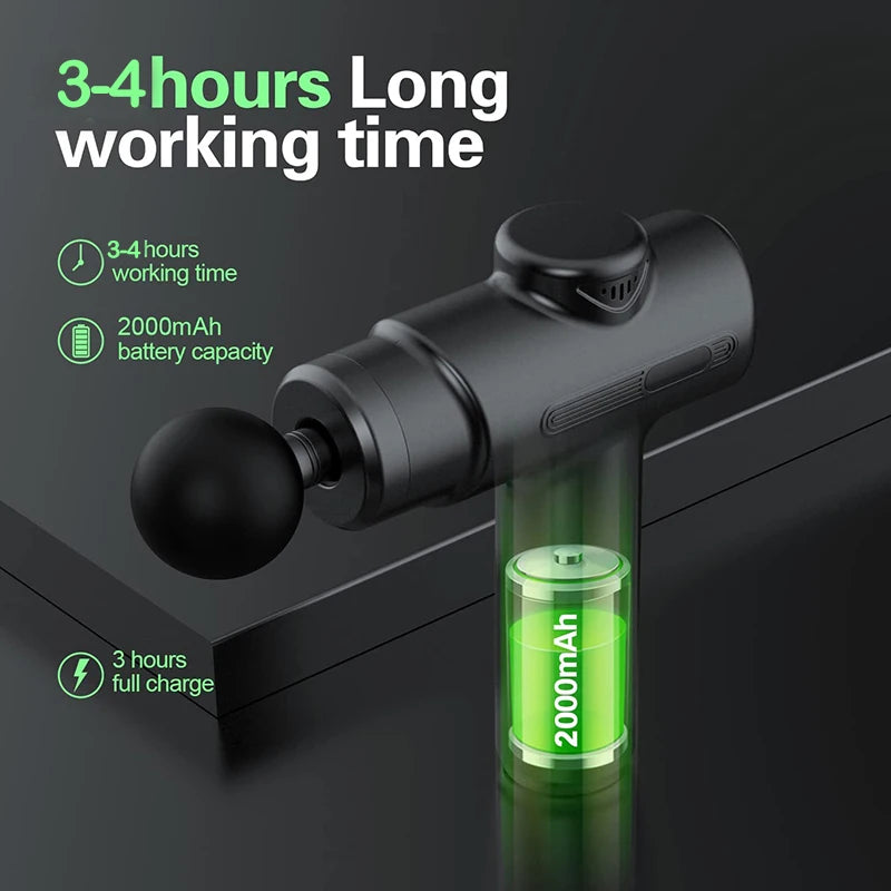Electric Deep Tissue Massage Gun – 8 Attachments for Full-Body Muscle Relaxation, Sports & Fitness
