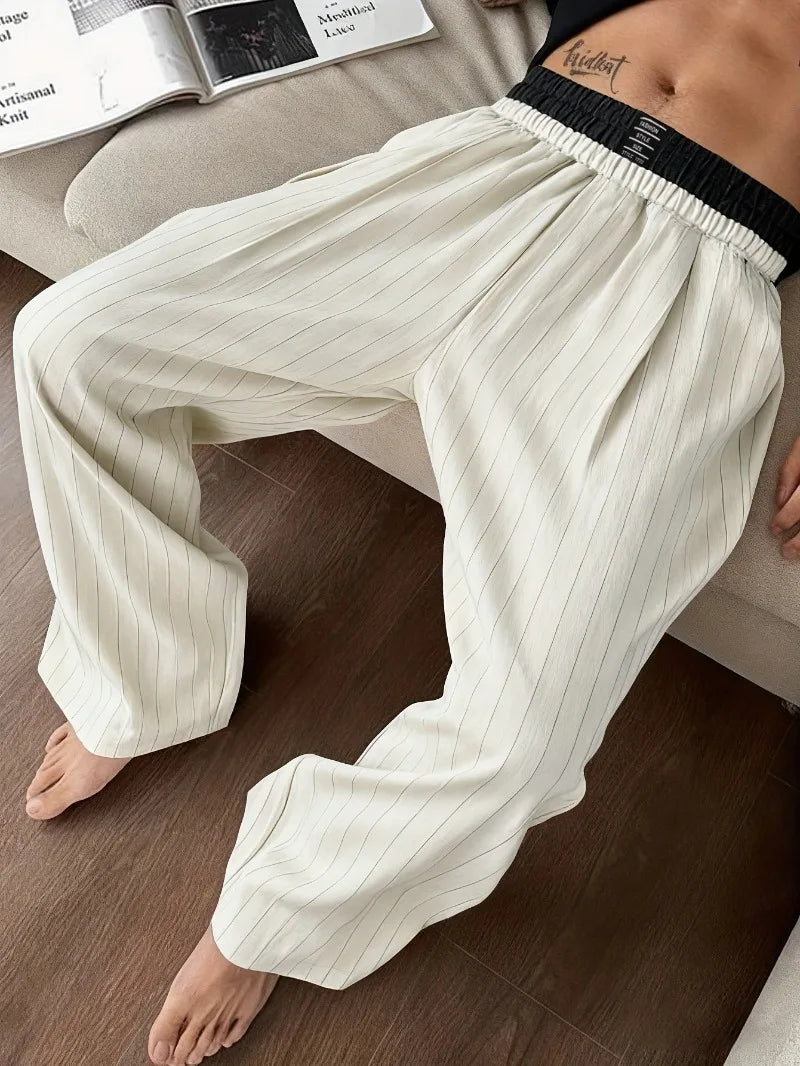 Men’s Double Waist Wide-Leg Trousers