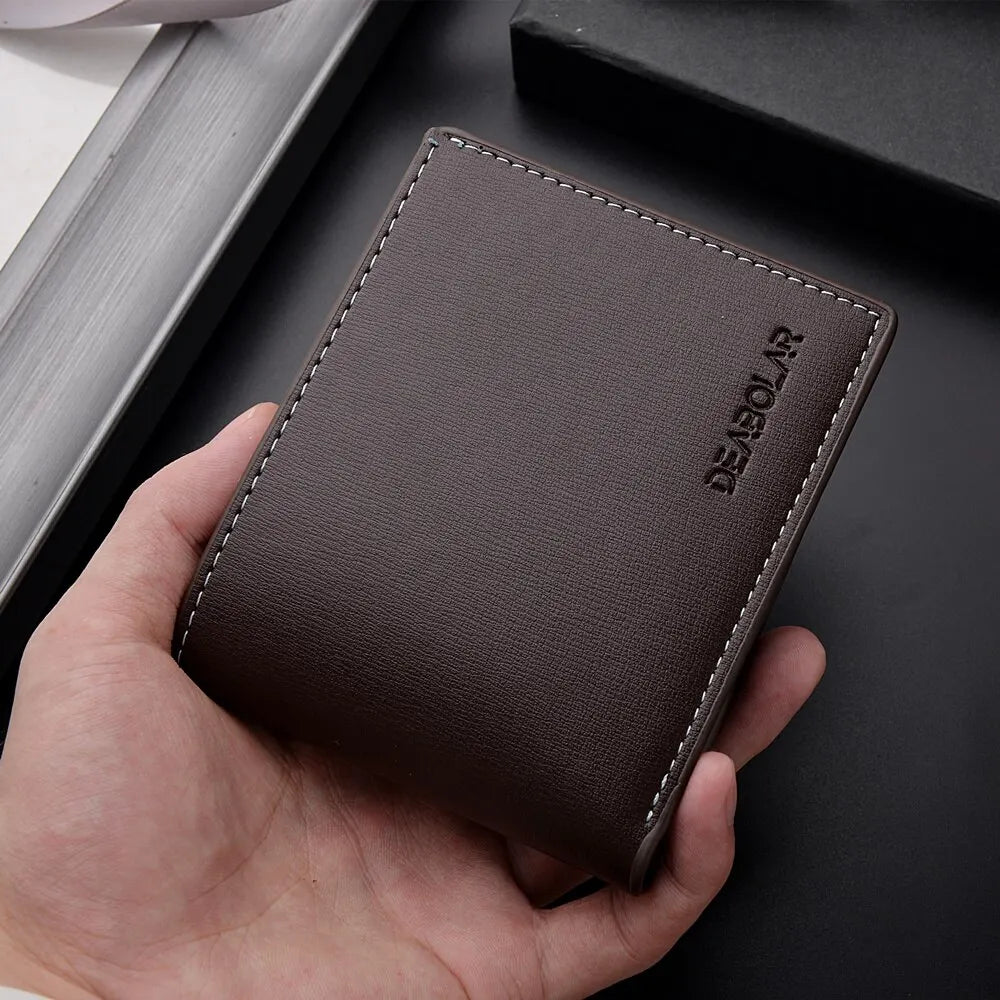 Pu Leather Men's Wallet Thin Folding Style