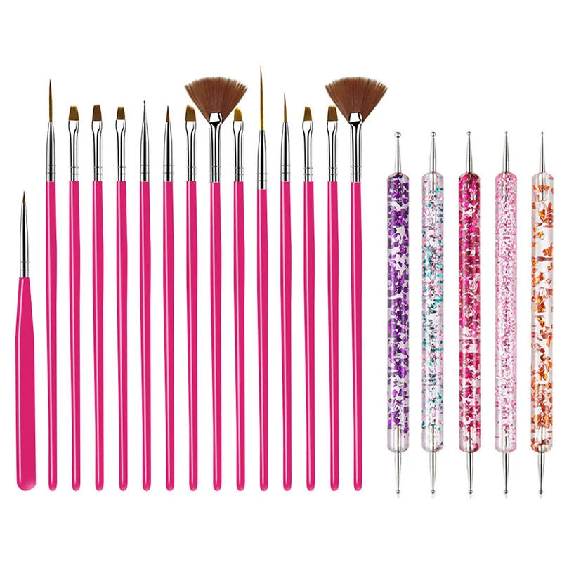 5/20Pcs Nail Art Brush Design Tip Painting Drawing