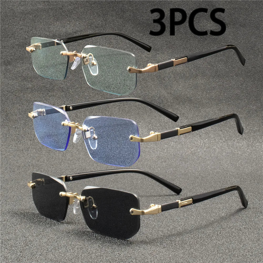 Rimless Unisex Fashion Rectangle Sunglasses