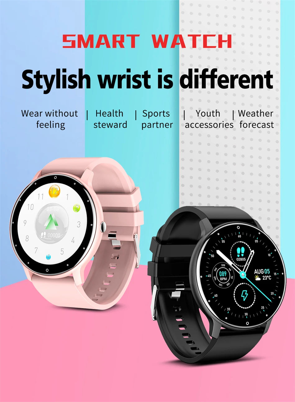 LIGE Smartwatch – Full Touch, Bluetooth Call, Waterproof Fitness Tracker for Android & iOS
