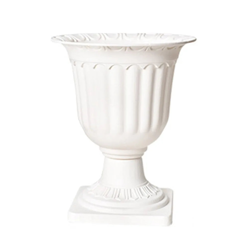 2pcs White Plastic Containers Flowerpot Roman Wedding