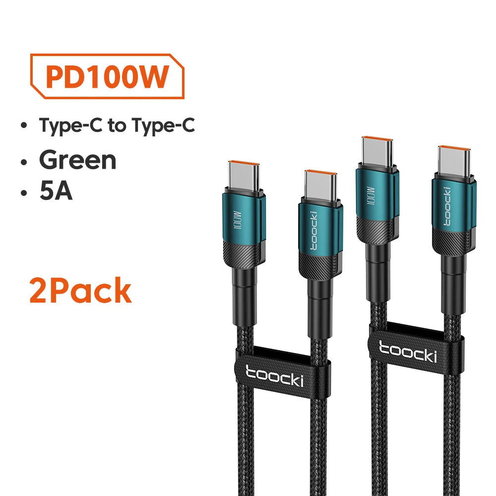 Toocki 100W Type C to USB C Cable PD Quick Charge 4.0
