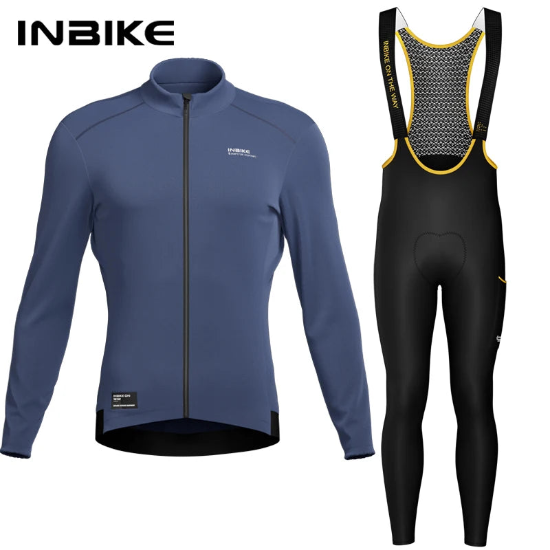 INBIKE Men’s Winter Thermal Cycling Jersey – Fleece Long Sleeve with 3 Rear Pockets