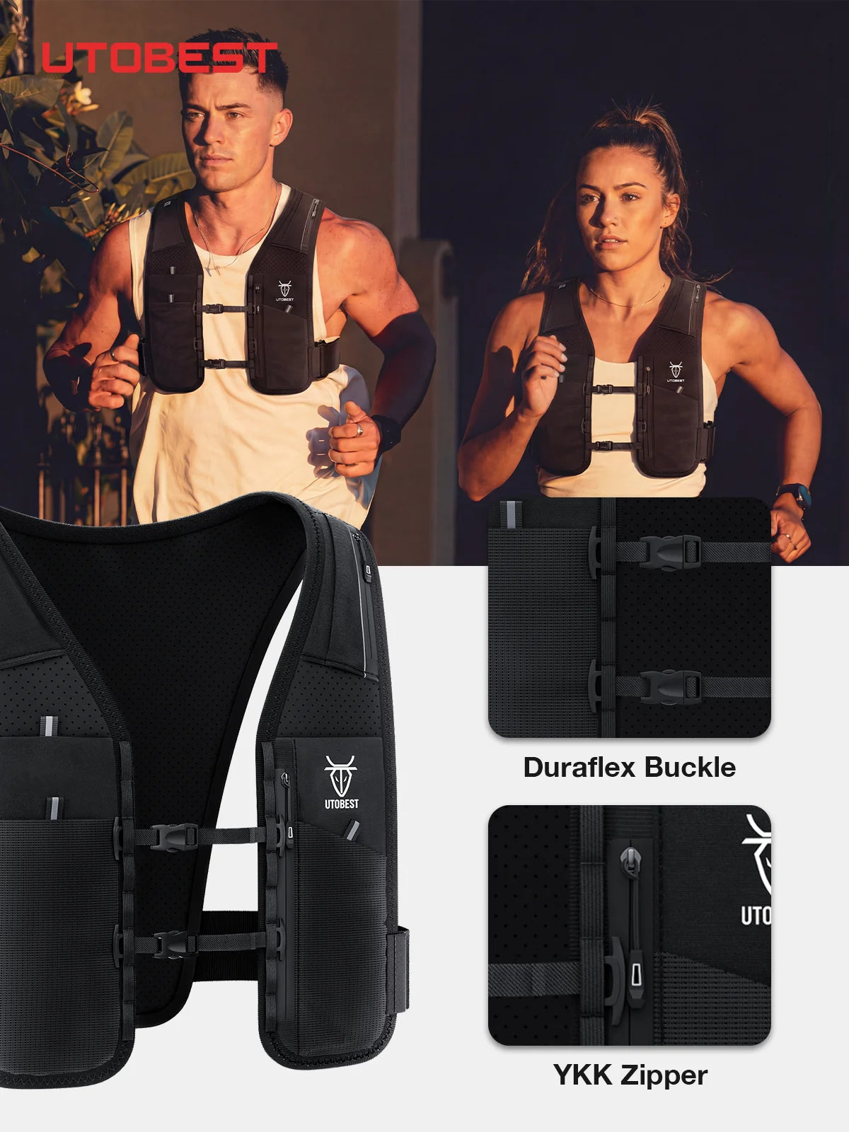 UTOBEST UTR113 Hydration Vest – Reflective & Adjustable for Outdoor Sports