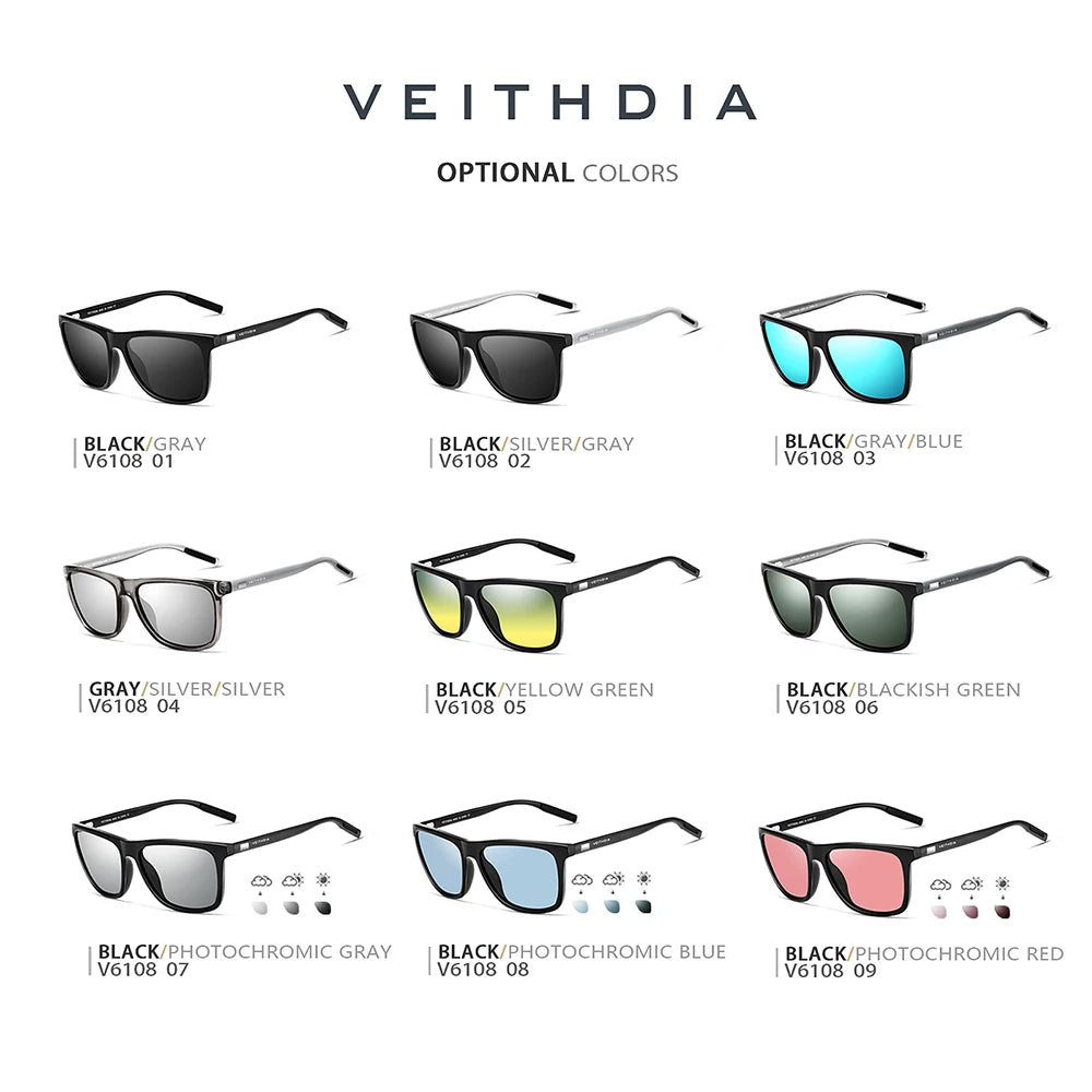VEITHDIA Unisex Retro Aluminum Polarized  Sunglasses