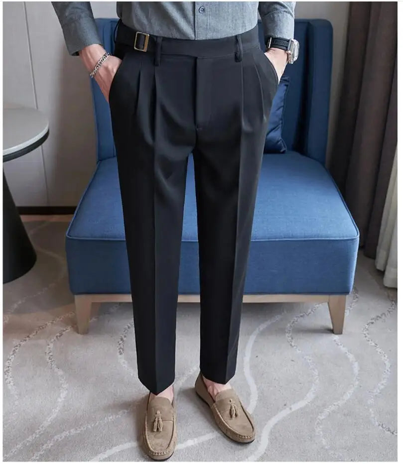 Men’s Slim Dress Pants – Adjustable Waist Business & Wedding Style