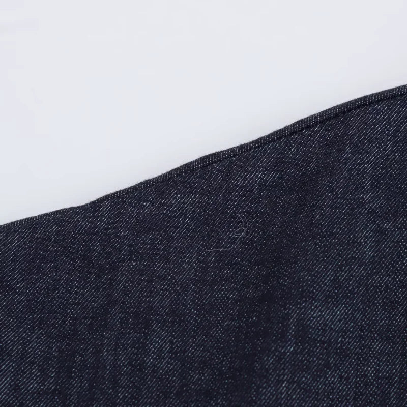 1975 Denim Midi Dress with Lapel & Slim Waist