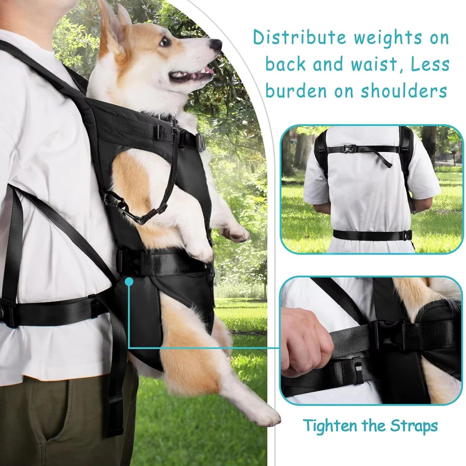 Premium Adjustable Hands-Free Dog Carrier Backpack – Front-Style, Comfortable & Portable