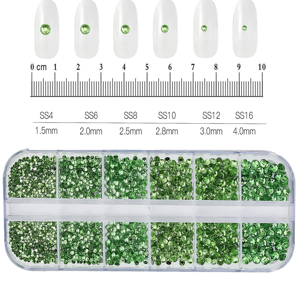 12Gird 3D Glass Crystal Nail Art