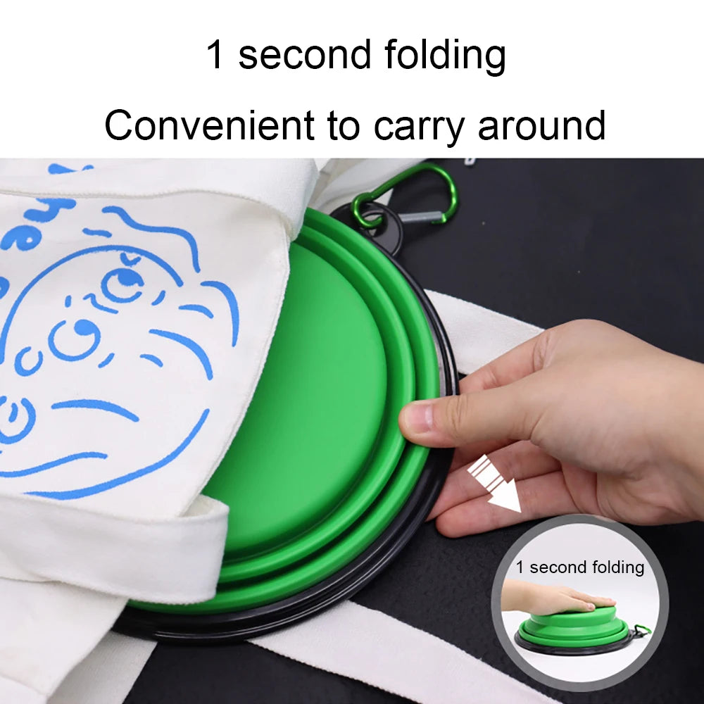 Outdoor Portable Pet Folding Silicone  Bowl