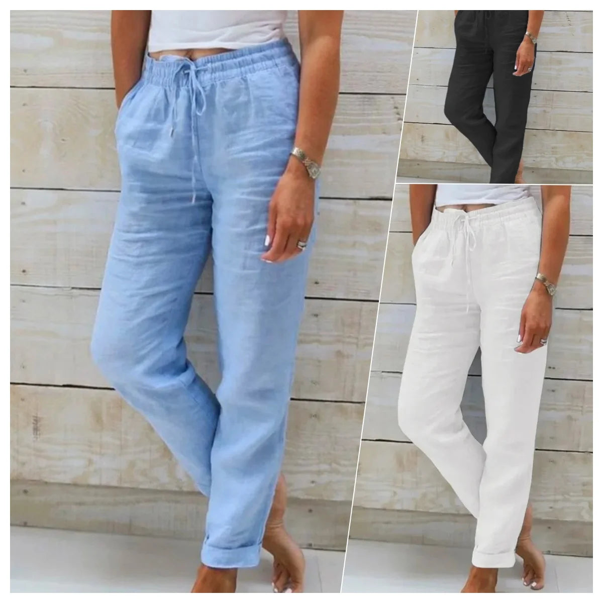Casual Cotton Linen Woman's Pants