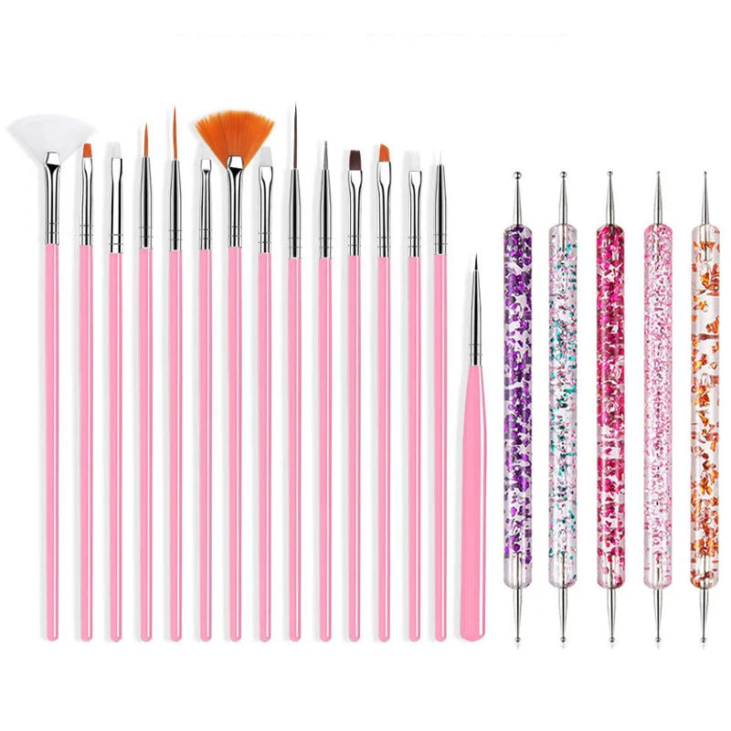 5/20Pcs Nail Art Brush Design Tip Painting Drawing