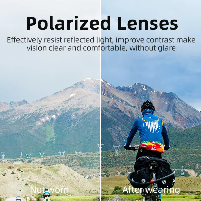 ROCKBROS Polarized Cycling Sunglasses UV400 – Ultralight Large Frame Bike Glasses