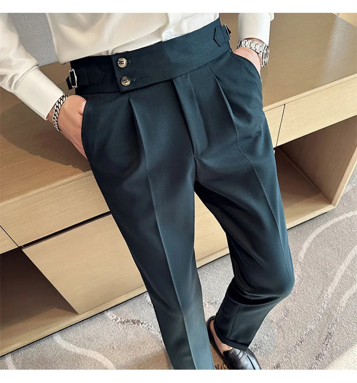 Men’s Slim Dress Pants – Adjustable Waist Business & Wedding Style