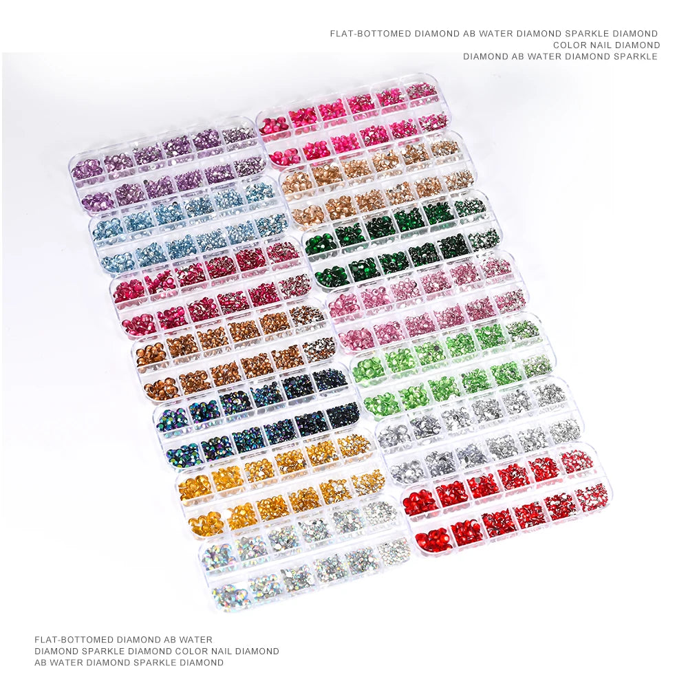 12Gird 3D Glass Crystal Nail Art