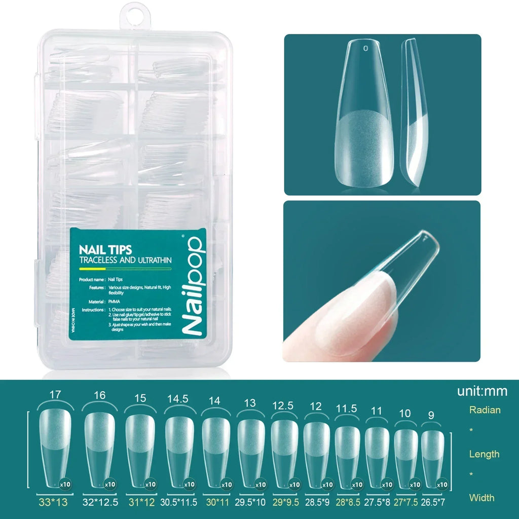Nailpop 120pcs/box Gel X Nail Tips Medium Short Almond Shape