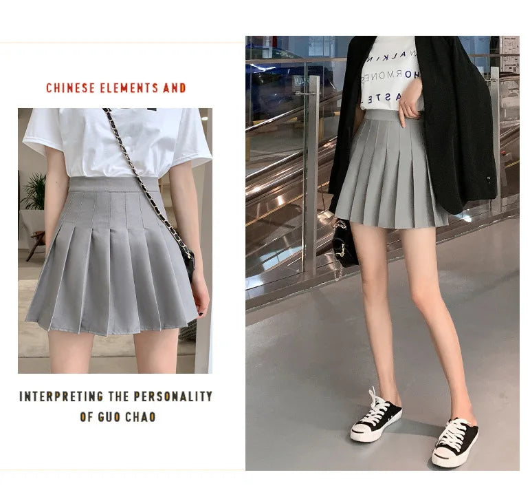 Kawaii Pink Plaid Pleated Mini Skirt (High-Waist Japanese School Style)