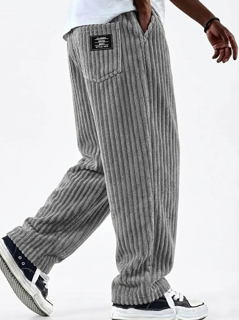 Men’s Retro Striped Corduroy Pants