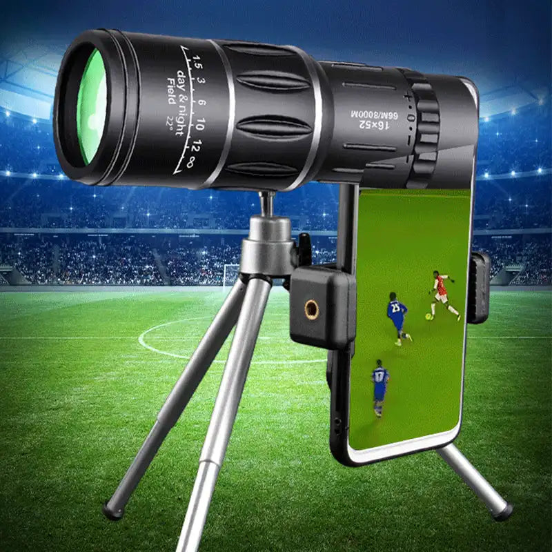 16x52 Monocular Telescope High-Power Dual Focus Optical Zoom
