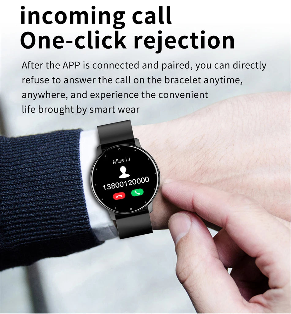 LIGE Smartwatch – Full Touch, Bluetooth Call, Waterproof Fitness Tracker for Android & iOS