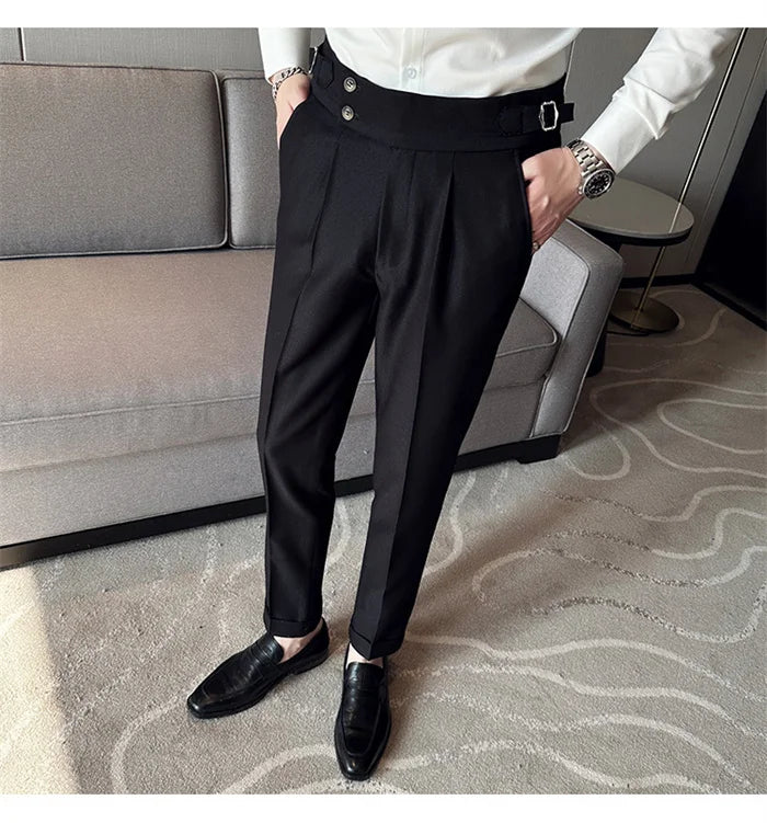 Men’s Slim Dress Pants – Adjustable Waist Business & Wedding Style