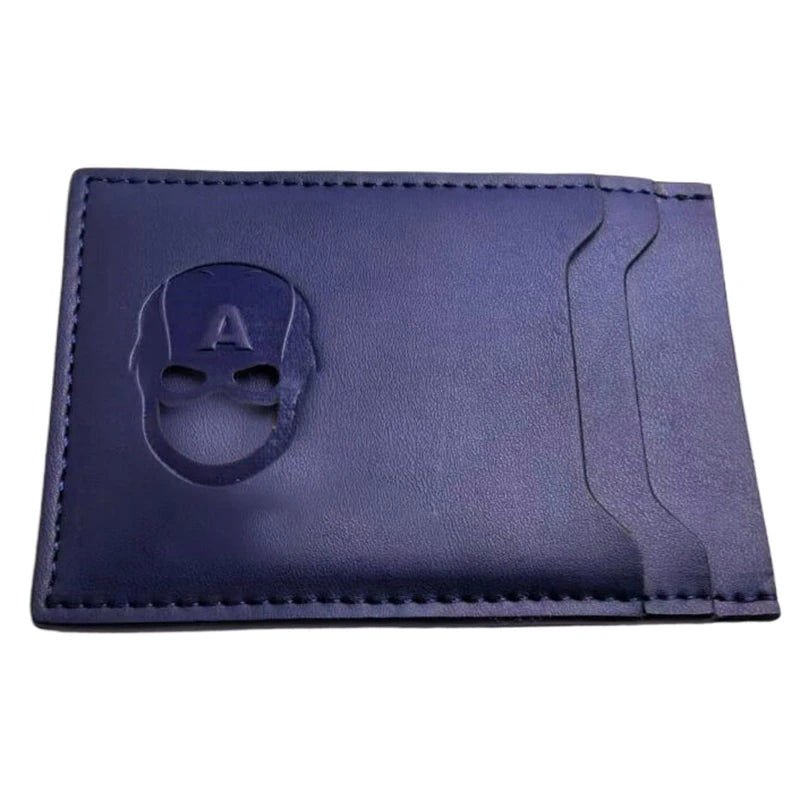 Personalized Leather Bat Mask Card Holder Wallet (Superhero Style)