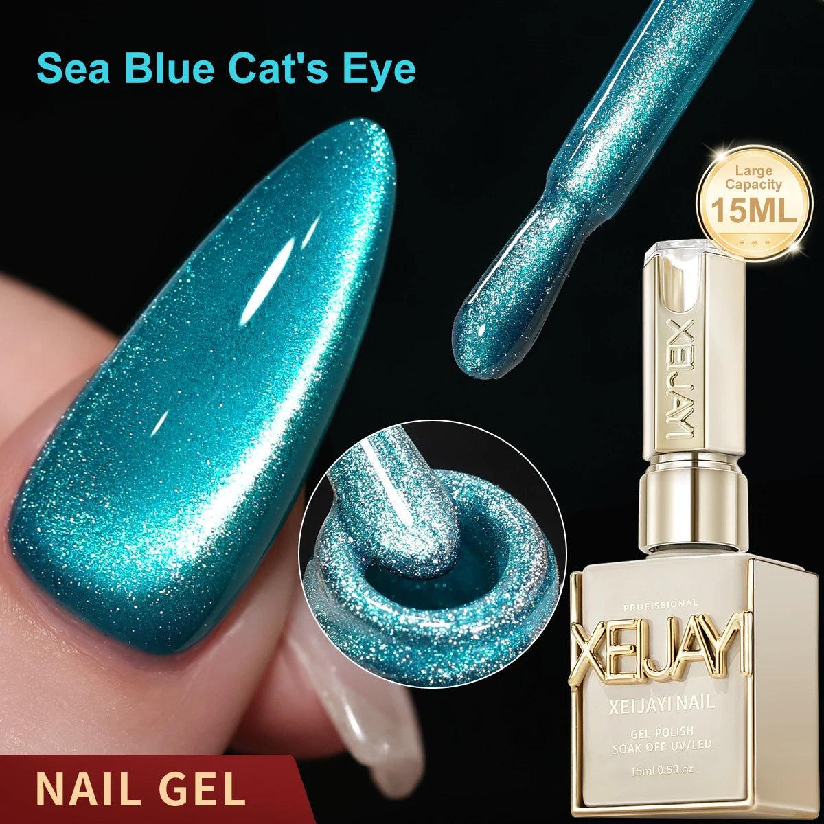 15ML Cat eye Nail Gel polish Semi Permanent Nail Art Soaking