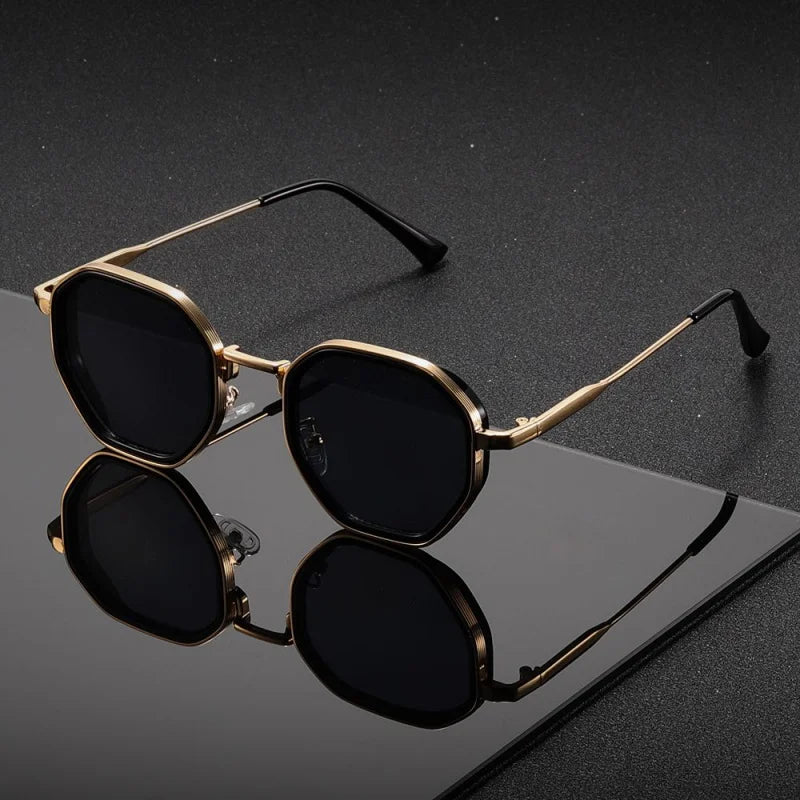 1 Pair Unisex Round Metal Vintage Sunglasses UV400