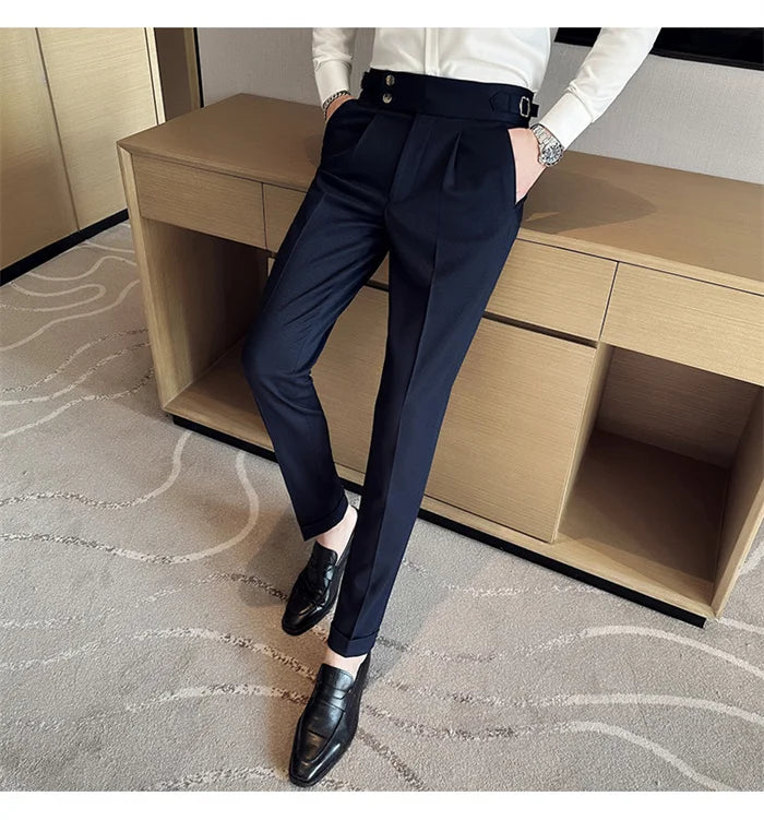 Men’s Slim Dress Pants – Adjustable Waist Business & Wedding Style